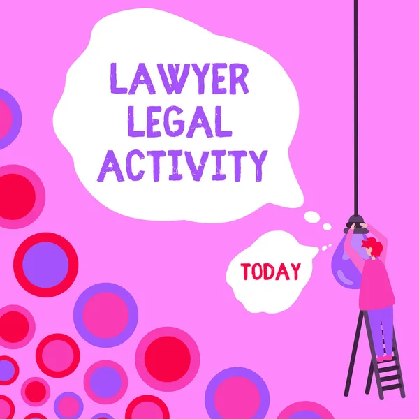 Text showing inspiration Lawyer Legal Activity, Internet Concept prepare cases and give advice on legal subject