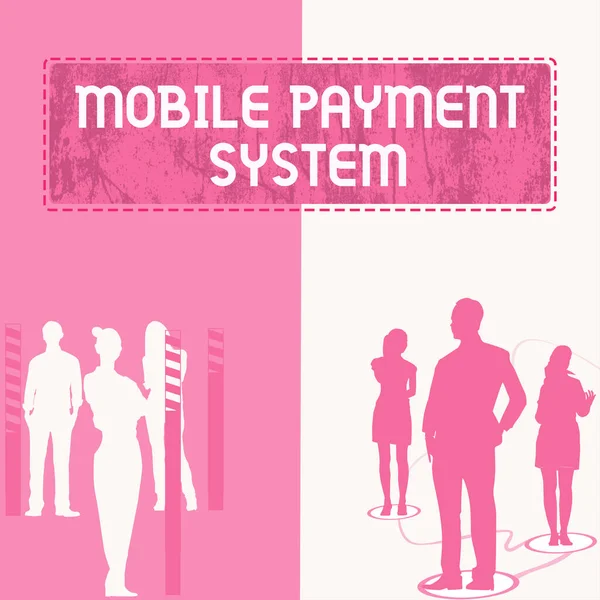 Conceptual display Mobile Payment System, Conceptual photo Payment service performed via mobile devices