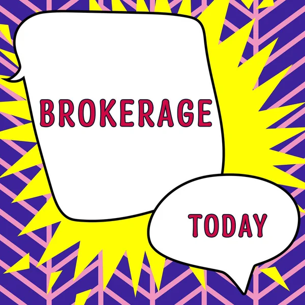 Tekst Bijschrift Presenteren Brokerage Word Written Fungeert Als Een Vertrouwde — Stockfoto