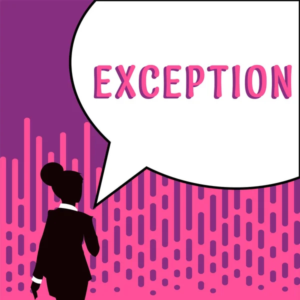 Вдохновляющий Знак Exception Business Overview Person Вещь Которая Исключена Общего — стоковое фото