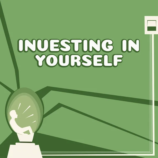 Text Caption Presenting Investing Yourself Concept Meaning Learning New Skill — Fotografia de Stock