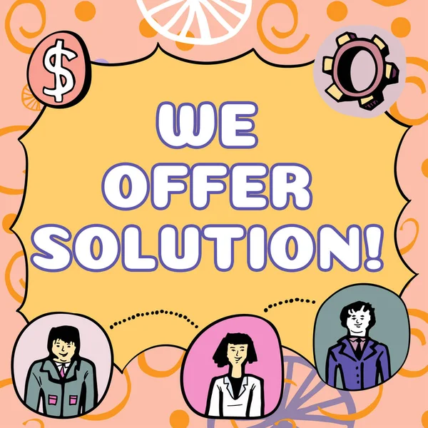 Conceptual Caption Offer Solution Business Approach Give Means Solving Problem — Fotografia de Stock