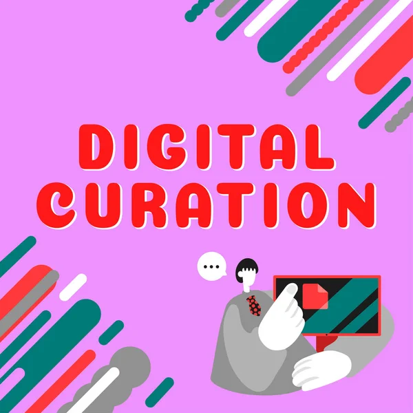 Handstilstext Digital Curation Koncept Som Betyder Underhållsinsamling Och Arkivering Digitala — Stockfoto