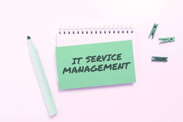 Text Sign Showing Service Management Word Process Aligning Enterprise Services — Stock Photo, Image