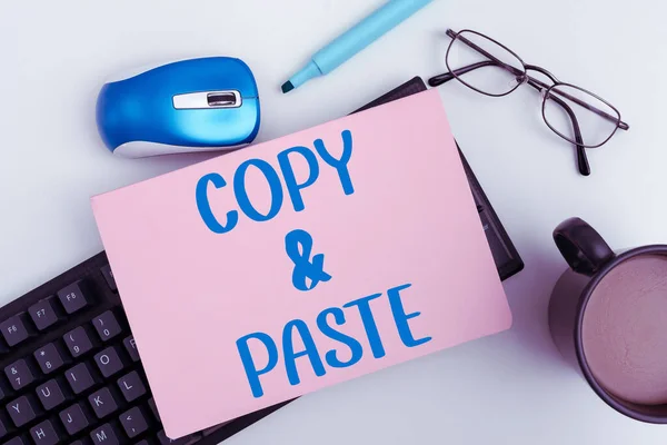 Inspiration Showing Sign Copy Paste Word Written Imitation Transcript Reproduction — Stock Photo, Image