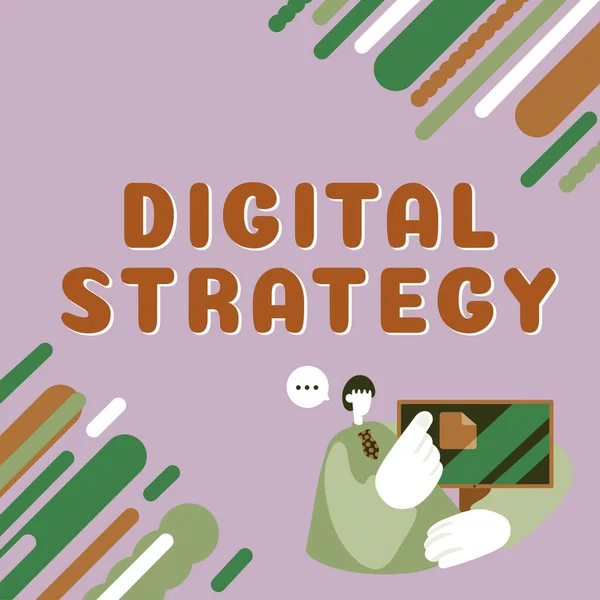 Tekst Weergeven Digitale Strategie Woord Voor Plan Voor Het Maximaliseren — Stockfoto