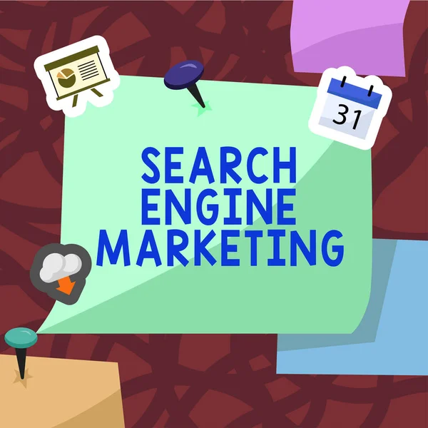 Sign Displaying Search Engine Marketing Internet Concept Online Digital Optimization — Stock Photo, Image