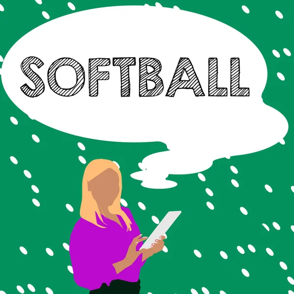 Handwriting Text Softball Business Overview Sport Similar Baseball Played Ball —  Fotos de Stock