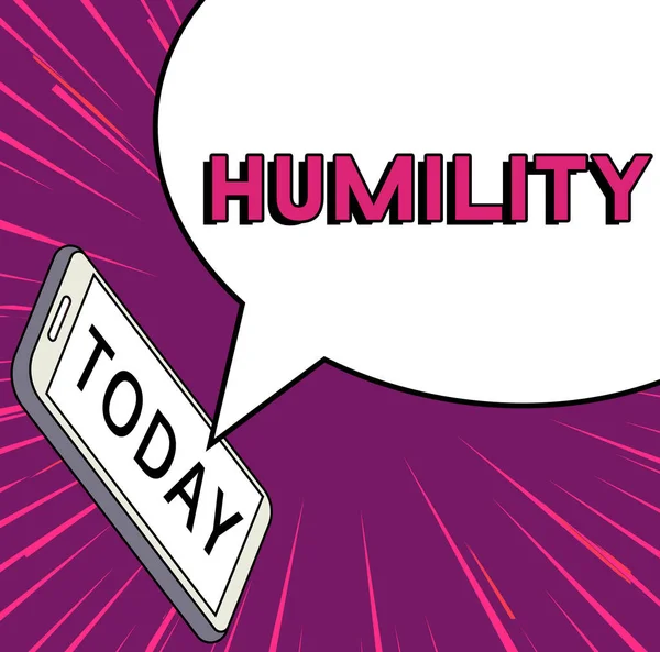 Hand Writing Sign Humility Word Being Humble Virtue Feel Overly — Foto Stock