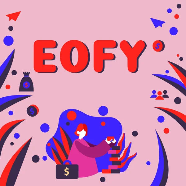 概念标题Eofy Business Overview Mega Sale Held End Financial Year — 图库照片