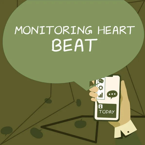 Conceptual Caption Monitoring Heart Beat Business Idea Measure Record Heart — Zdjęcie stockowe