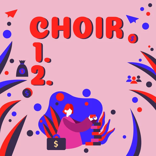Writing Displaying Text Choir Internet Concept Group Organized Perform Ensemble — Stockfoto