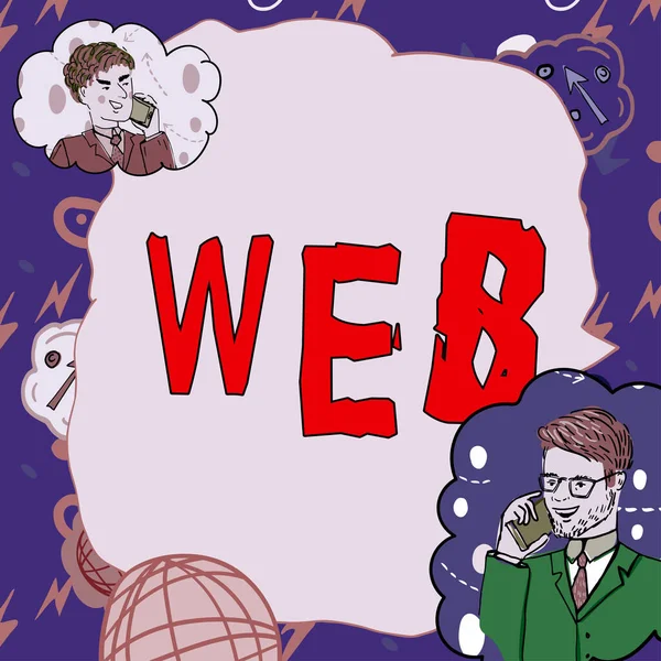 Text Bildtext Presenterar Webben Word Skrivet Ett System Internetservrar Som — Stockfoto