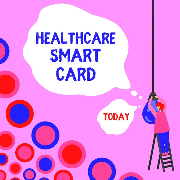 Handwriting text Healthcare Smart Card, Business concept A card that has basics of a patient s is health records