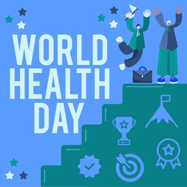 Inspiration Visar Tecken Världshälsodagen Business Approach Global Hälsomedvetenhetsdag Firas Varje — Stockfoto