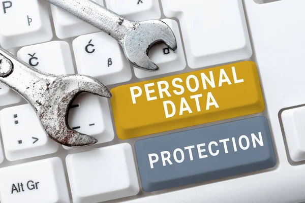 Conceptual Caption Personal Data Protection Internet Concept Protecting Identify Personal — Photo