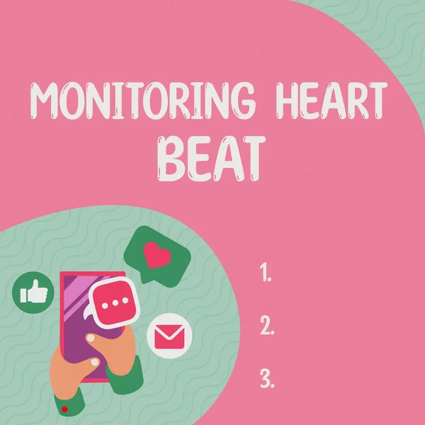 Sign Displaying Monitoring Heart Beat Business Idea Measure Record Heart — Zdjęcie stockowe