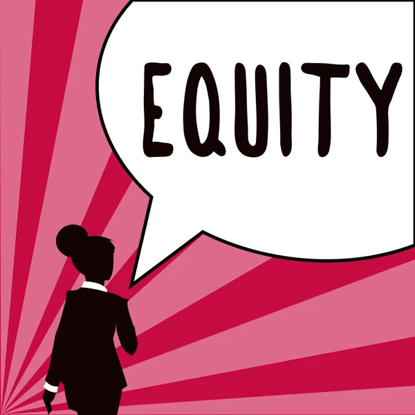 Didascalia Testo Che Presenta Equity Business Idea Qualità Essere Equa — Foto Stock