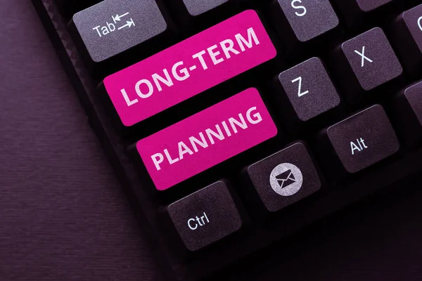 Text Showing Inspiration Long Term Planning Word Written Establish Expected — Stock Photo, Image