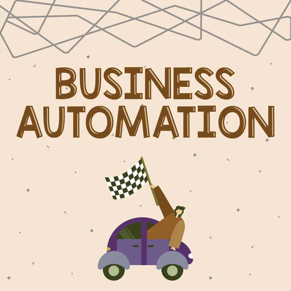 Textschild Mit Business Automation Geschäftsidee Für Die Digitale Transformation — Stockfoto