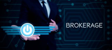 Komisyonculuğu gösteren metin işareti, güvenilir bir ajan veya ticari müzakerelerde aracı olarak kullanılan sözcük