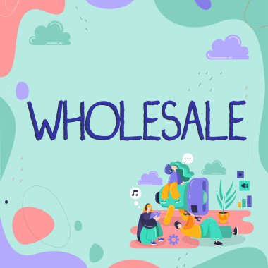 Metin toptan gösterimi, iş dünyası ürünlerinin satışı genellikle yeniden satışa sunuluyor.