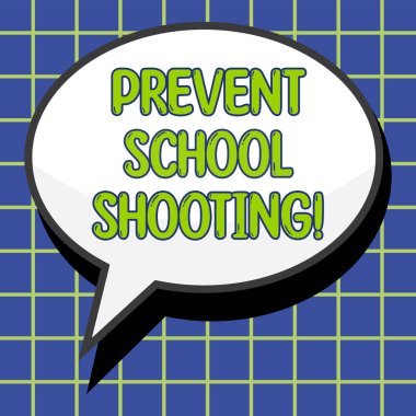 Text caption presenting Prevent School Shooting, Business overview actions committed to terminate use of firearms in educational facilities
