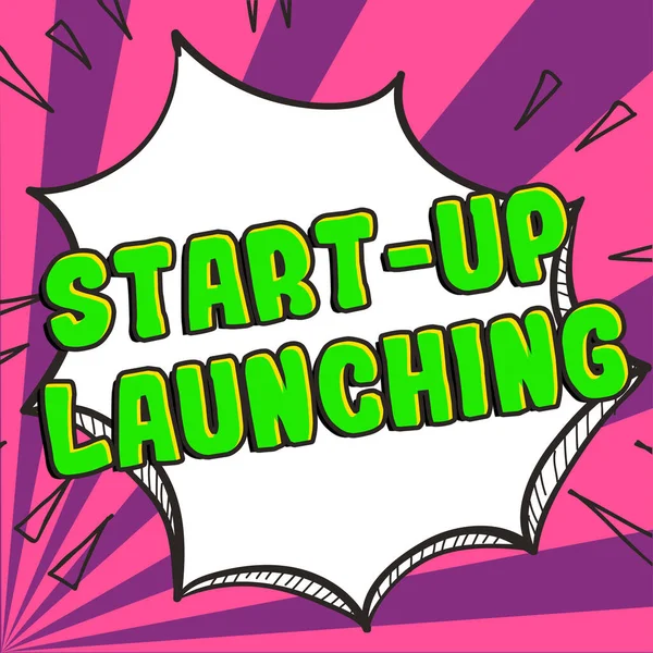 Handstilstext Starta Lansering Konceptfoto Lansera Startstrategier För Ett Nystartat Företag — Stockfoto
