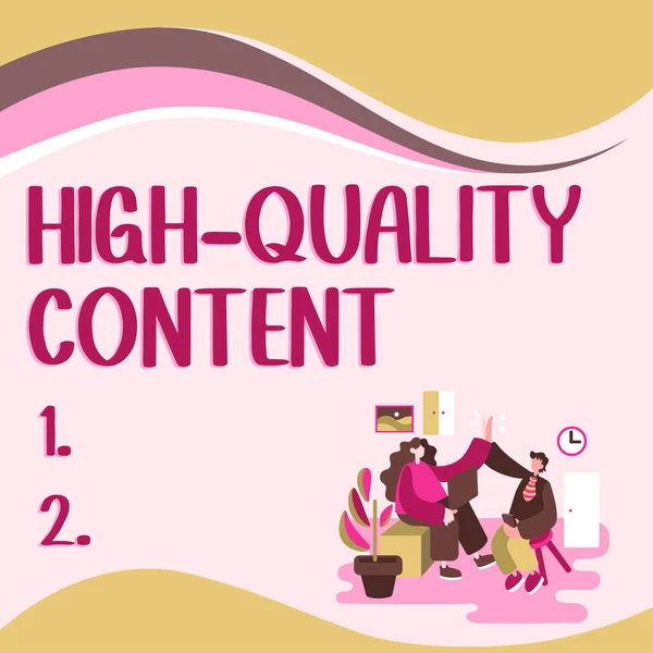 Text Caption Presenting High Quality Content Business Showcase Website Useful — Foto de Stock