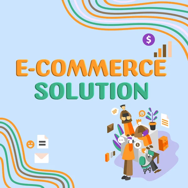 Text Caption Presenting Commerce Solution Internet Concept Software Used Business — Fotografia de Stock