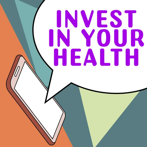 Text Zeigt Inspiration Invest Your Health Business Overview Leben Sie — Stockfoto