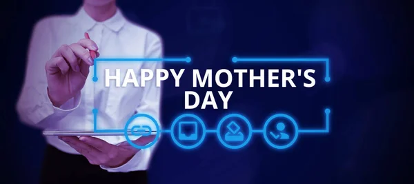 Writing displaying text Happy Mothers Day, Word for celebrated in honor of the motherhoods influence in society