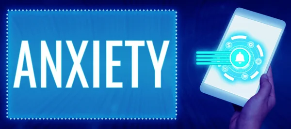 Text sign showing Anxiety, Business concept Excessive uneasiness and apprehension Panic attack syndrome