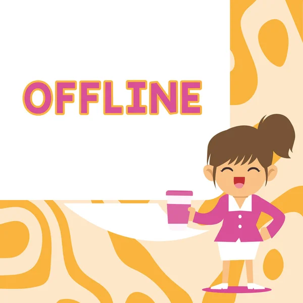 Sign Displaying Offline Business Concept Having Directly Connected Computer External — Stockfoto