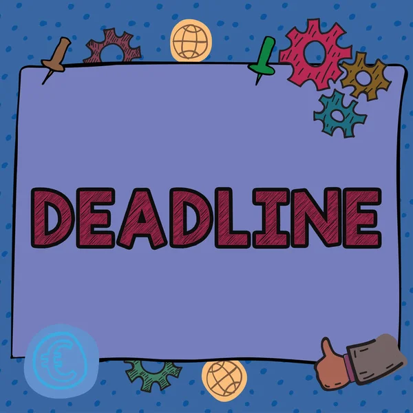 Hand Writing Sign Deadline Business Concept Period Time Which Something — Fotografia de Stock