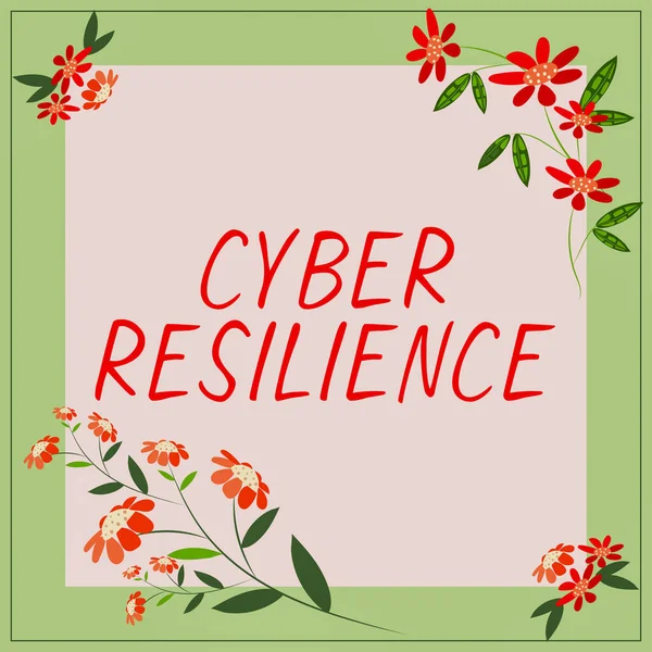 Tekst Tegn Der Viser Cyber Resilience Business Ide Måle Hvor - Stock-foto