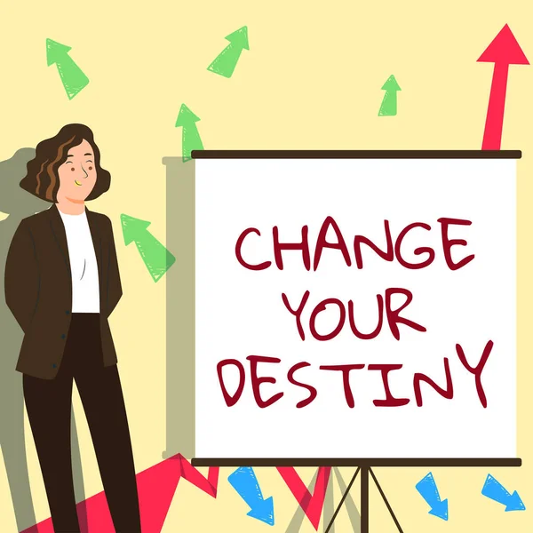 Handwriting Text Change Your Destiny Business Approach Rewriting Aiming Improving — Stockfoto