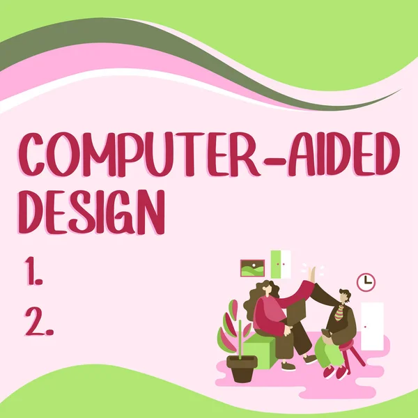 Вывеска Computer Aided Design Word Written Cad Industrial Designing Using — стоковое фото