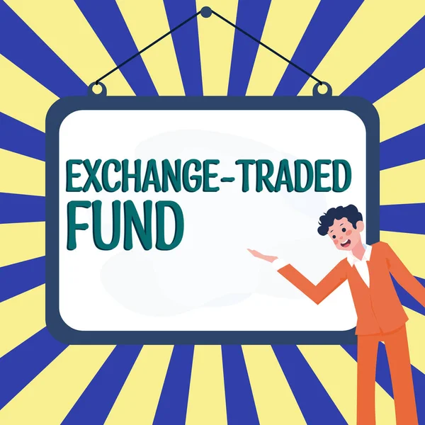 Вдохновение Показывающее Знак Exchange Traded Fund Word Marketable Security Который — стоковое фото