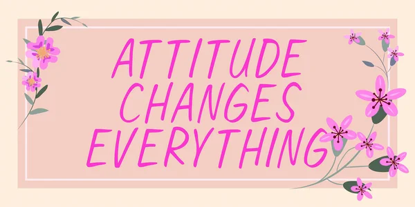 Handwriting Text Attitude Changes Everything Business Concept Positive Behavior Achieve — Fotografia de Stock
