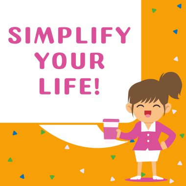 Metin işareti Hayatınızı Basitleştirin, Anlamı Önemli Odaklayın ve daha az olanlar hakkında başkasının endişelenmesine izin verin