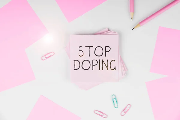 Conceptual Caption Stop Doping Conceptual Photo Use Use Banned Athletic —  Fotos de Stock
