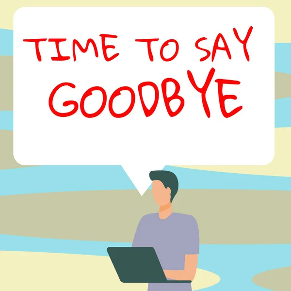 Handwriting Text Time Say Goodbye Concept Meaning Bidding Farewell Long — Foto de Stock