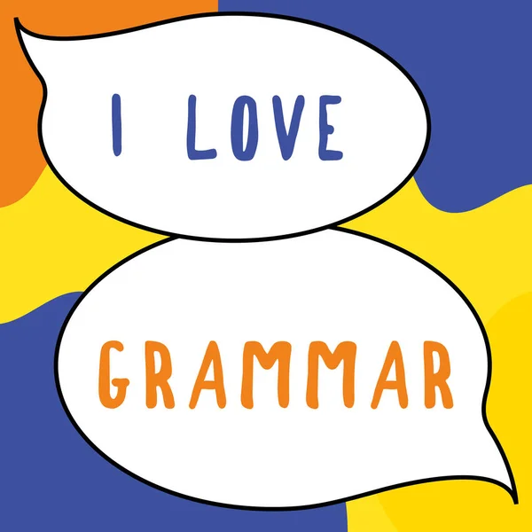 Εννοιολογική Λεζάντα Love Grammar Word Act Admiring System Structure Language — Φωτογραφία Αρχείου