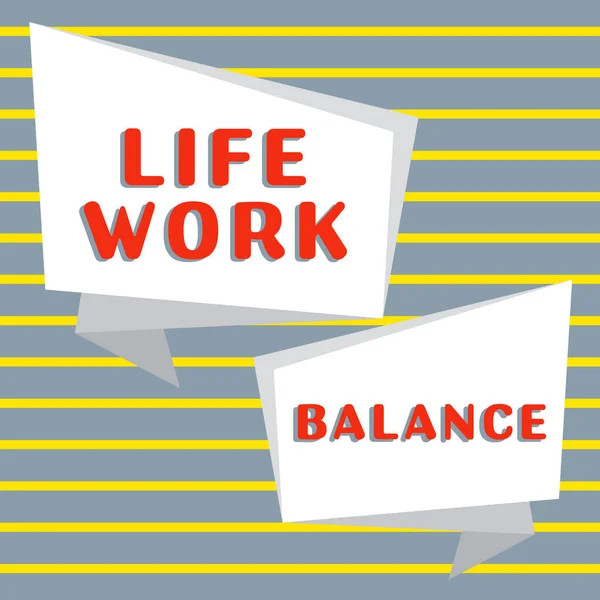 Text showing inspiration Life Work Balance, Business showcase stability person needs between his job and personal time