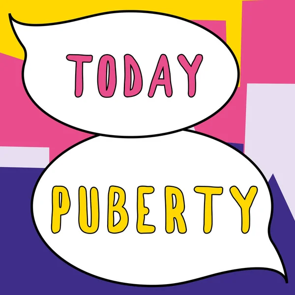 Writing Displaying Text Puberty Internet Concept Period Becoming First Capable — Stock Photo, Image