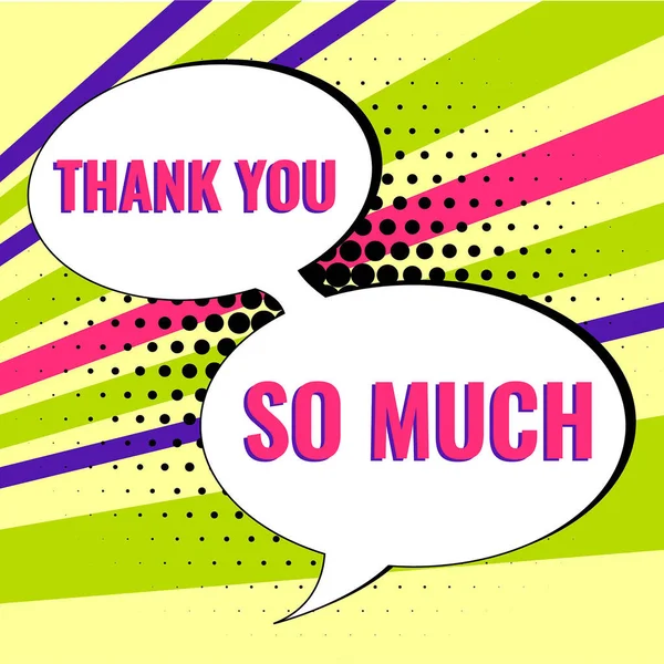 Sign Displaying Thank You Much Internet Concept Expression Gratitude Greetings — Stockfoto