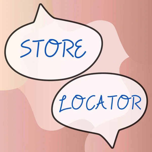 Text Bildtext Presenterar Store Locator Affärsidé Att Veta Adress Kontaktnummer — Stockfoto