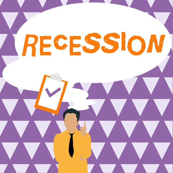 Zeichen Der Rezession Geschäftsidee Der Prozess Der Progressiven Verringerung Des — Stockfoto