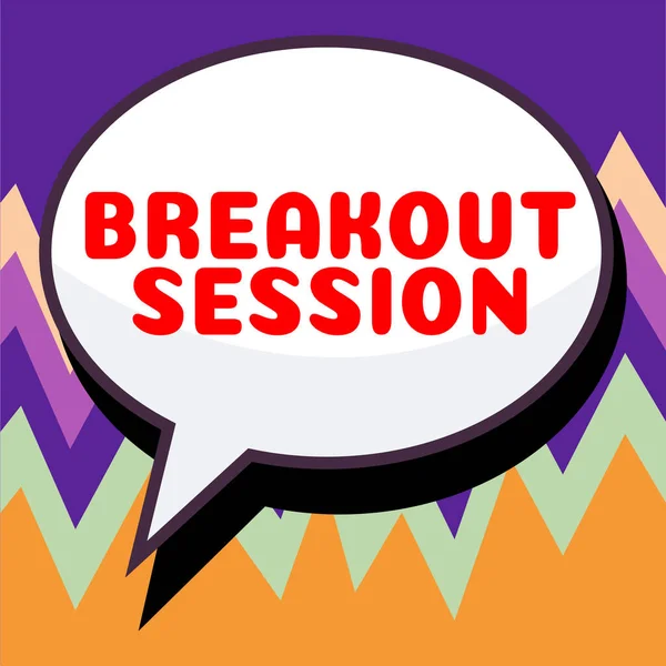 Text Showing Inspiration Breakout Session Word Workshop Discussion Presentation Specific — Fotografia de Stock